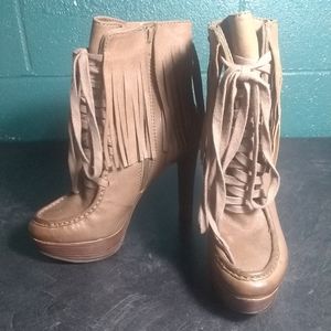 Nine West Vintage America leather fringe booties